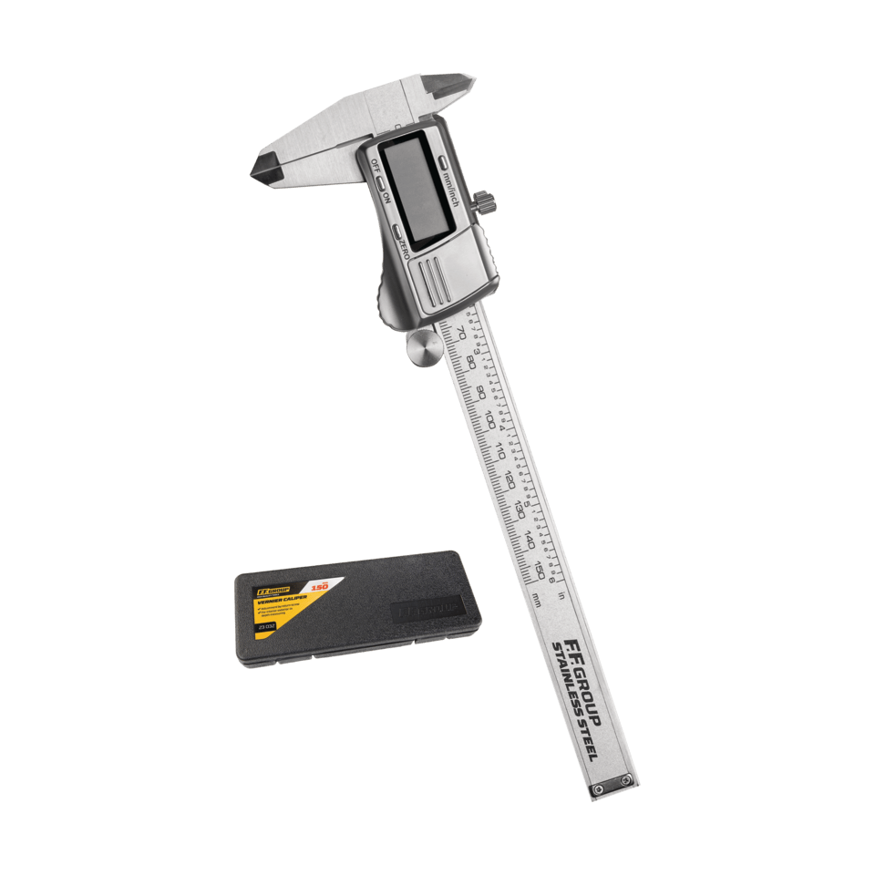 CALIBRADOR DIGITAL FF GROUP DE 6"/150 MM CON CARCASA DE PLÁSTICO
