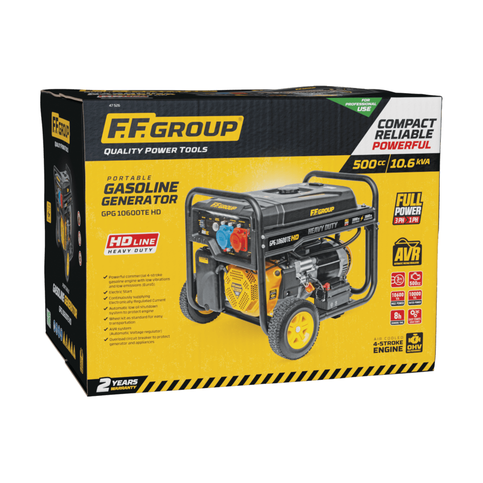 GPG 10600TE HD petrol generator, 3PH FULL POWER, 10.6kVA, 500cc