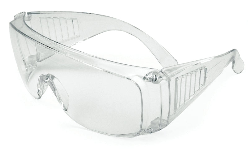 Protective glasses with neutral lens temples