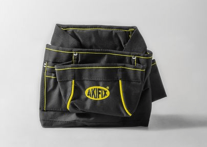 Akifix tear-resistant fabric installer's pocket with 5 compartments and belt