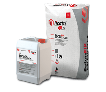 Impermeabilización cementosa bicomponente BetonFIP WP 610 FLEX 25 kg + 8,8 kg