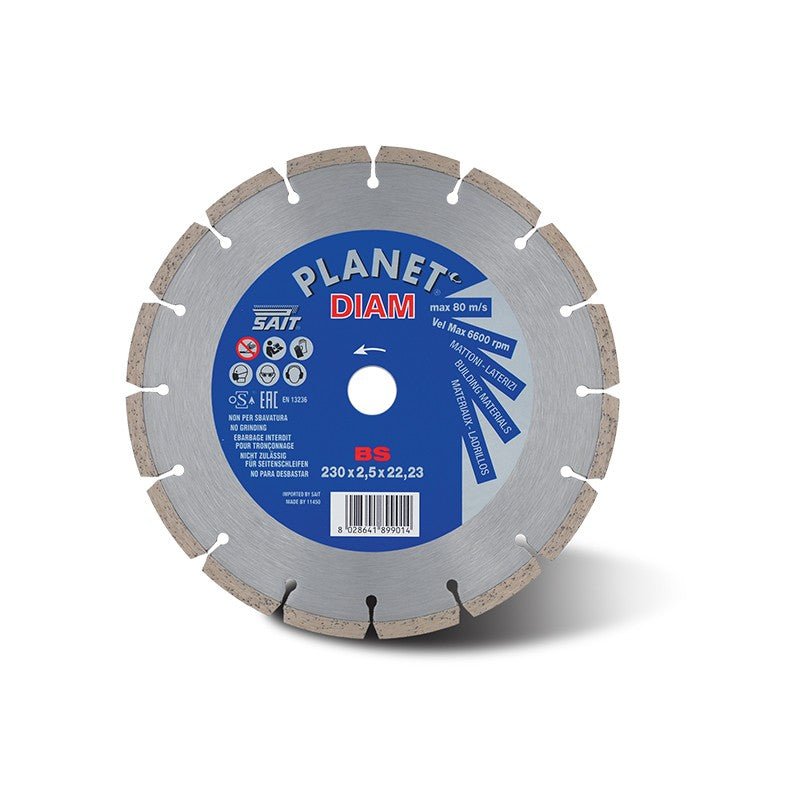 Diamond cutting disc 230X2.5X22.23 BS sintered segments