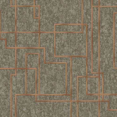 Papel pintado AdaWall, colección Octagon, código 1202 - rollo de 10 m² - Marrón 2