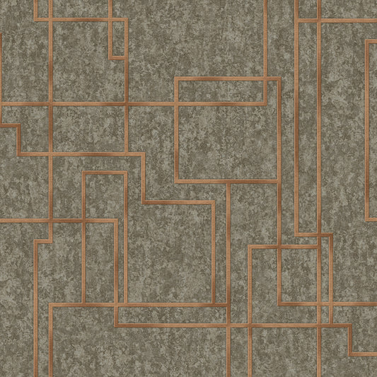 Papel pintado AdaWall, colección Octagon, código 1202 - rollo de 10 m² - Marrón 2