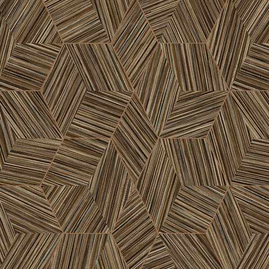 Papel pintado AdaWall, colección Octagon, código 1211 - rollo de 10 m² - Marrón 2