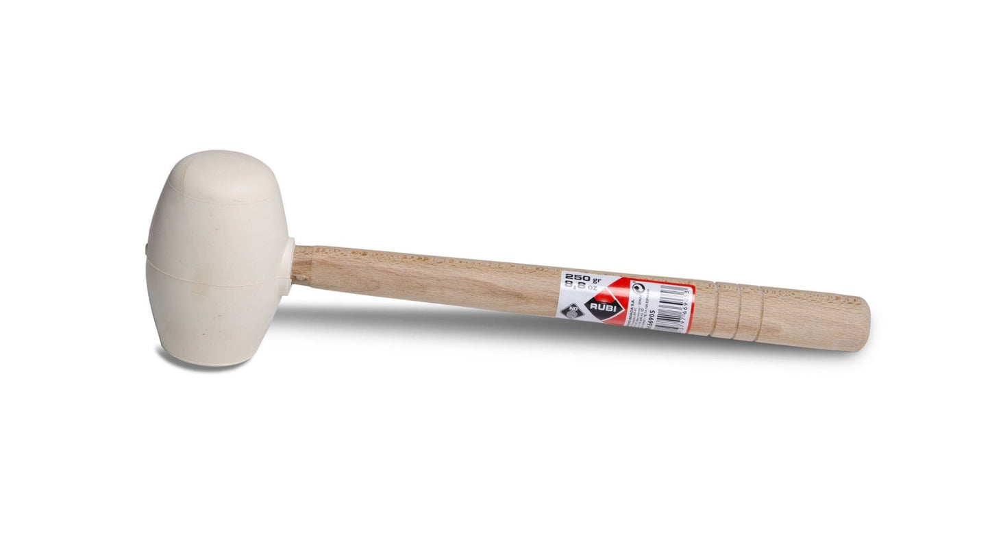 Mazo de goma Rubi de 250 g con cabeza esférica blanca
