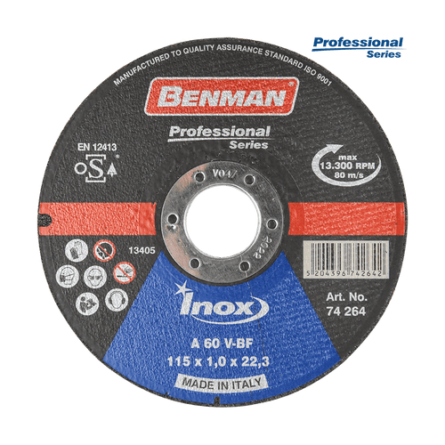Disco de corte de acero inoxidable de la serie profesional Benman