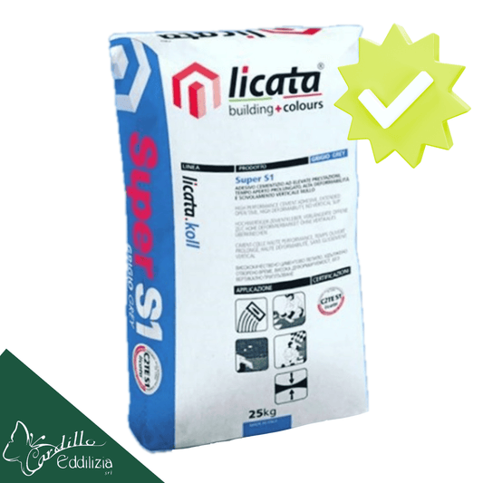 Colla per piastrelle SUPER S1 adesivo cementizio 25 KG – Licata