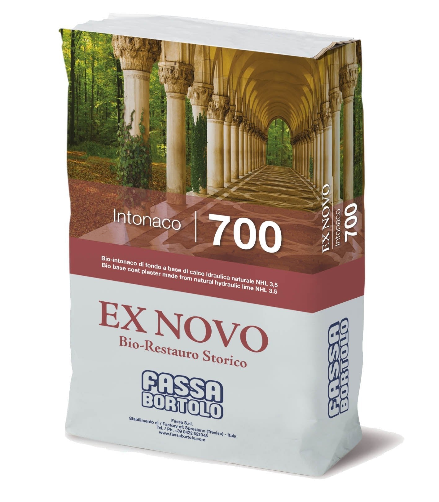 INTONACO 700 bio-base plaster based on natural hydraulic lime NHL 3.5 for interiors and exteriors 25 kg