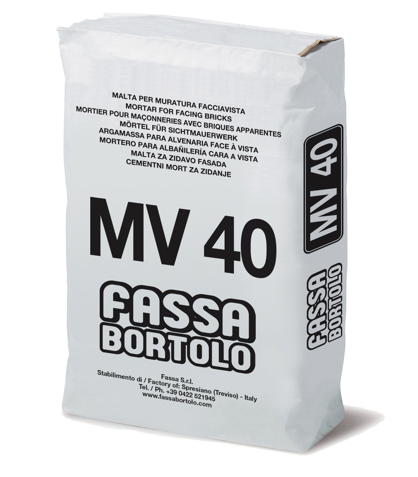 Cement-based facing masonry mortar for interior and exterior use MV 40 kg 25