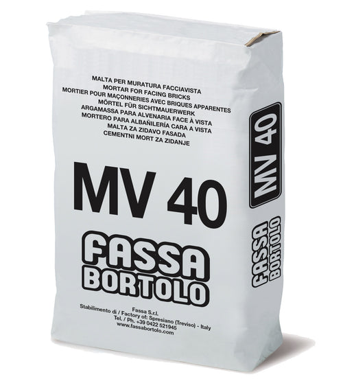 Cement-based facing masonry mortar for interior and exterior use MV 40 kg 25