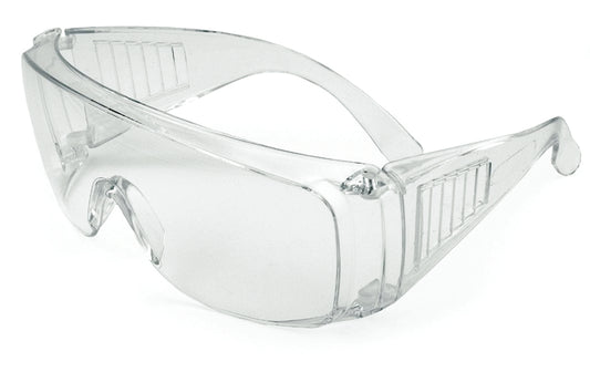 Protective glasses with neutral lens temples