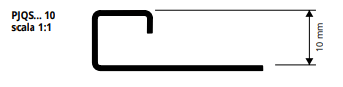 Projolly Square - 2.7 mm Progress stainless steel profile - 10 mm
