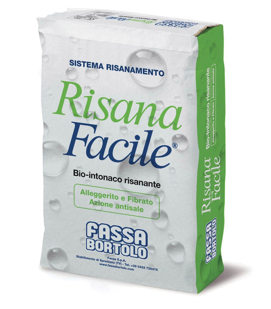 Risana facile lightweight macroporous white fibre-reinforced bio-plaster, 25 kg