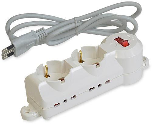 Rosi power strip with 2 Schuko/biv sockets 10/16A 2P+E + 4 Biv. sockets 10/16A 2P+E 250V 