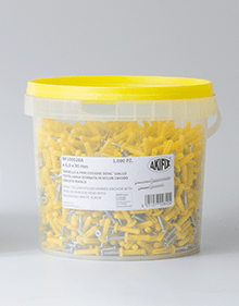 Tassello a percussione Devil giallo con testa larga bombata in nylon - chiodozincato bianco Barattolo Akifix