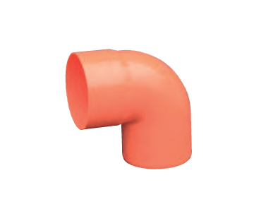 Orange PVC Bent Fitting - 87° 30', 160 mm