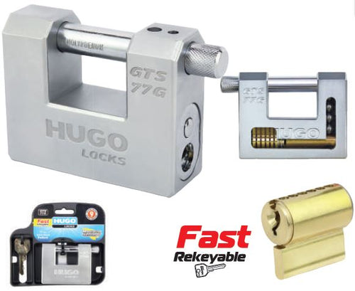 Hugo Steel Padlock GTS 77G 3 Keys